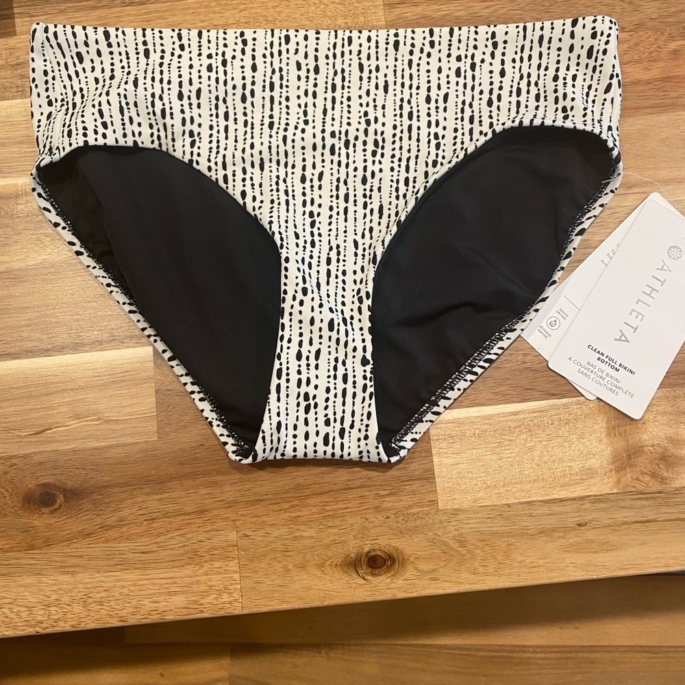 Athleta Swim Bottoms White and Black Size Small